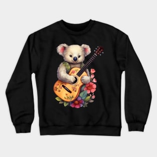 Koala With Acoustic Guitar Crewneck Sweatshirt